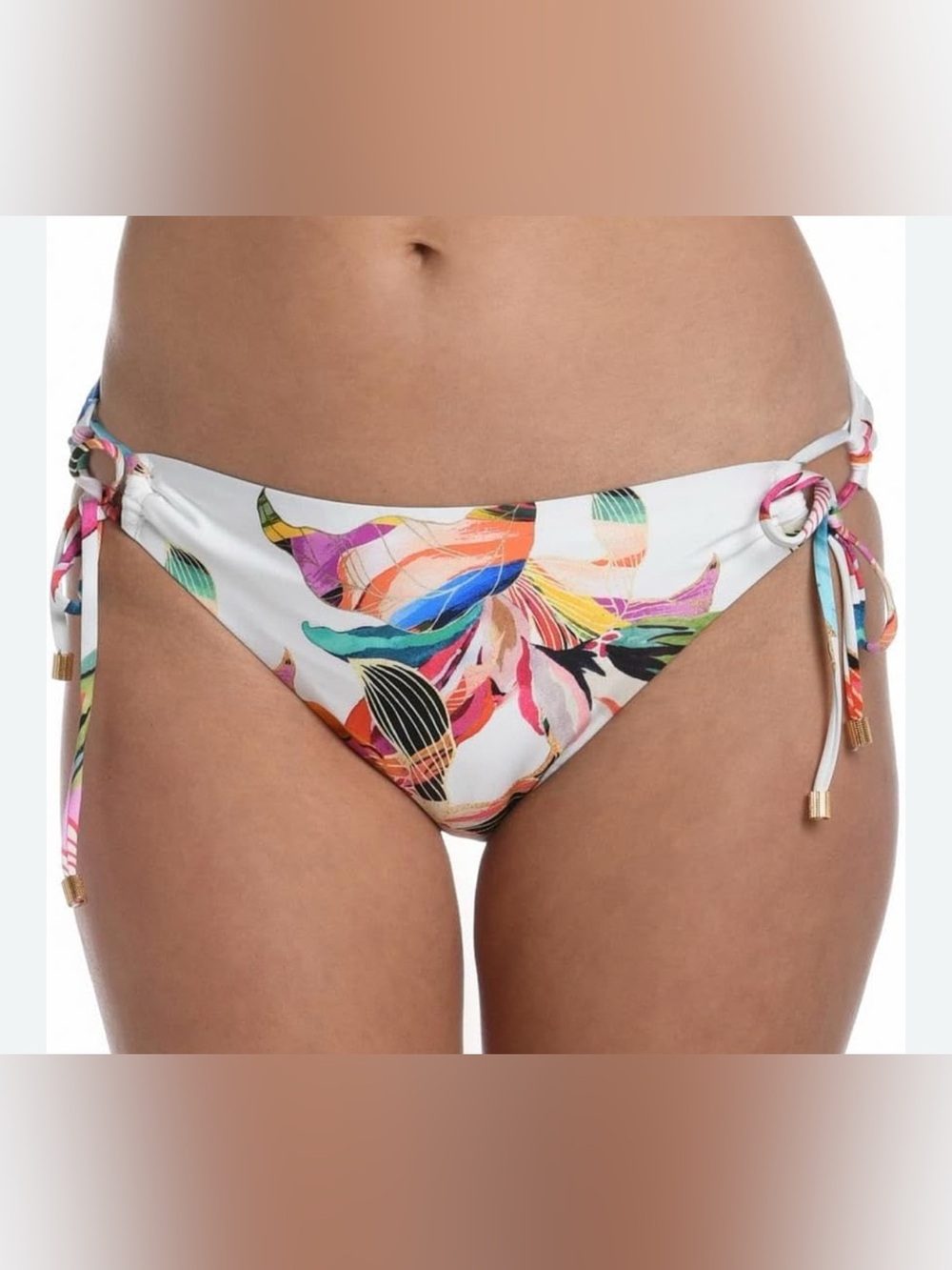 Women’s White Floral Print Bikini Bottom